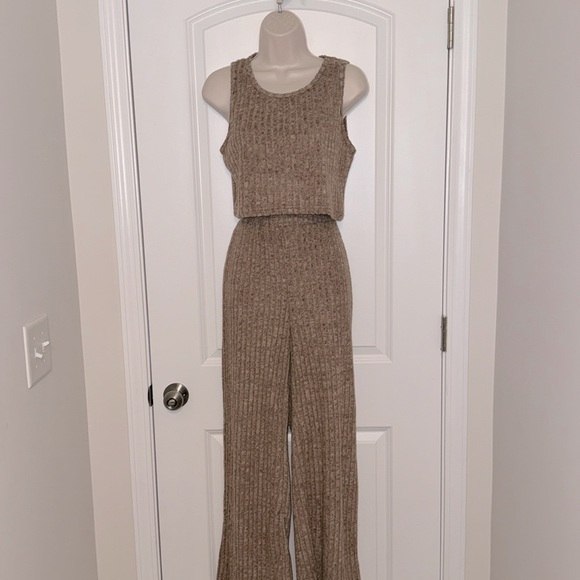 2pc Cozy Pants Set - Brown - Picture 4 of 7